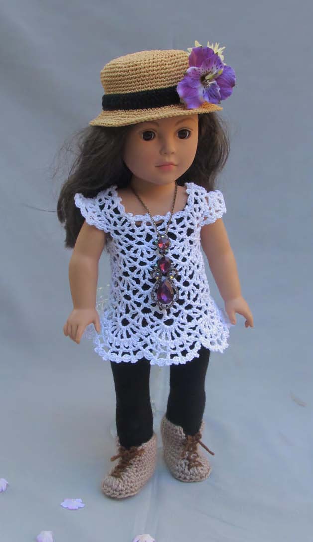 "Leggings & Lace" Crochet doll clothes pattern PDF - Annie Potter's Yarn Basket