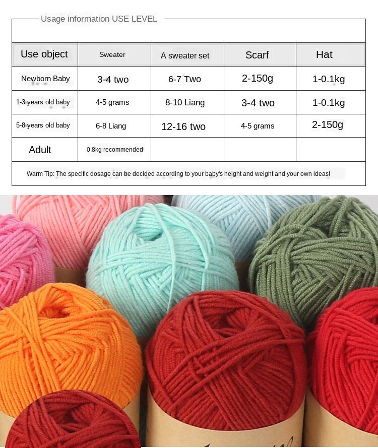 5pcs 50g/ball 4 ply Milk Cotton Yarn - Annie Potter's Yarn Basket