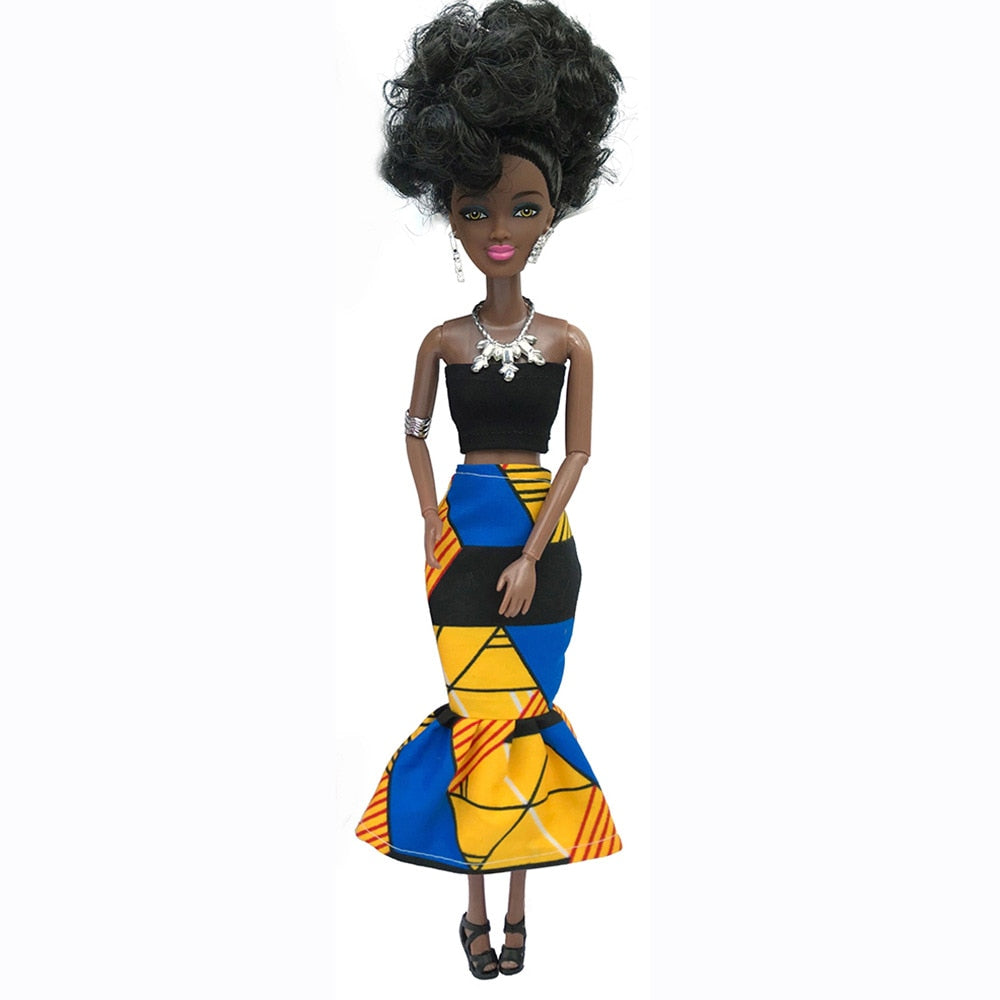 11 inch/30CM African Black Doll - Annie Potter's Yarn Basket