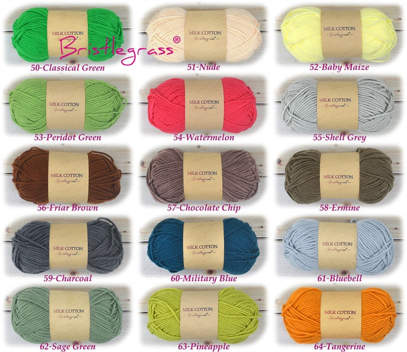 BRISTLEGRASS Acrylic Crochet Wool Yarn 50g Pom-poms - Annie Potter's Yarn Basket