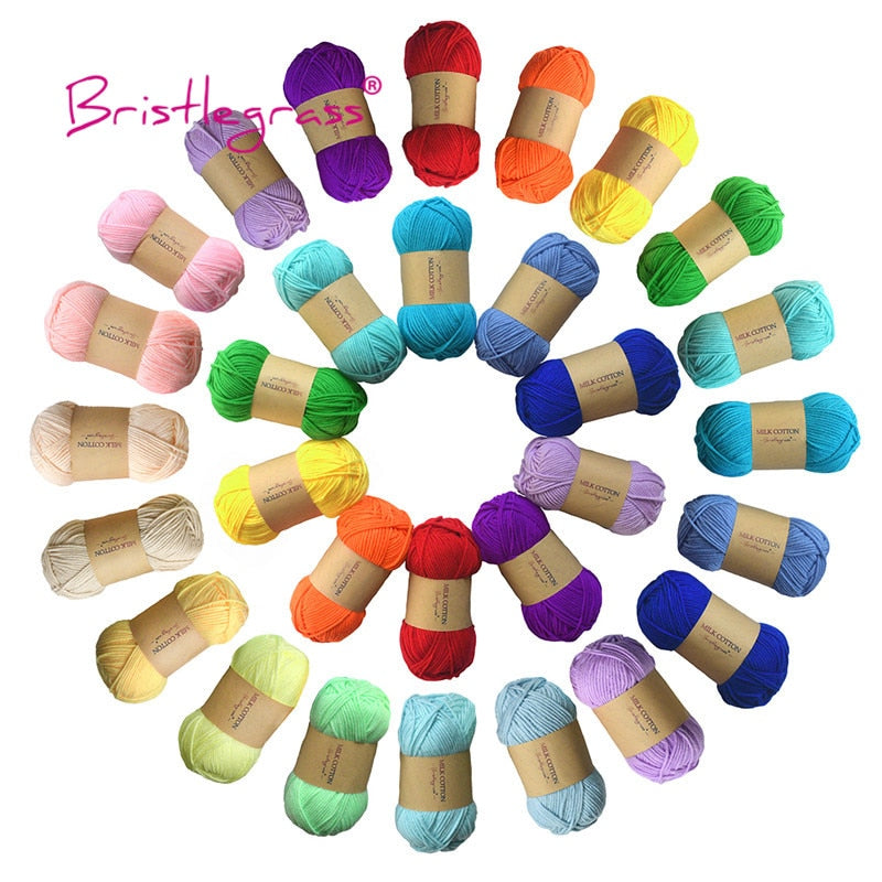 BRISTLEGRASS Acrylic Crochet Wool Yarn 50g Pom-poms - Annie Potter's Yarn Basket