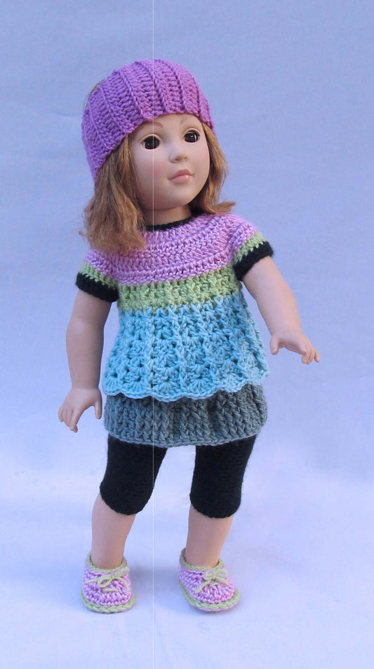 "Simple Basic Wardrobe" 18 inch doll clothes pattern - Annie Potter's Yarn Basket