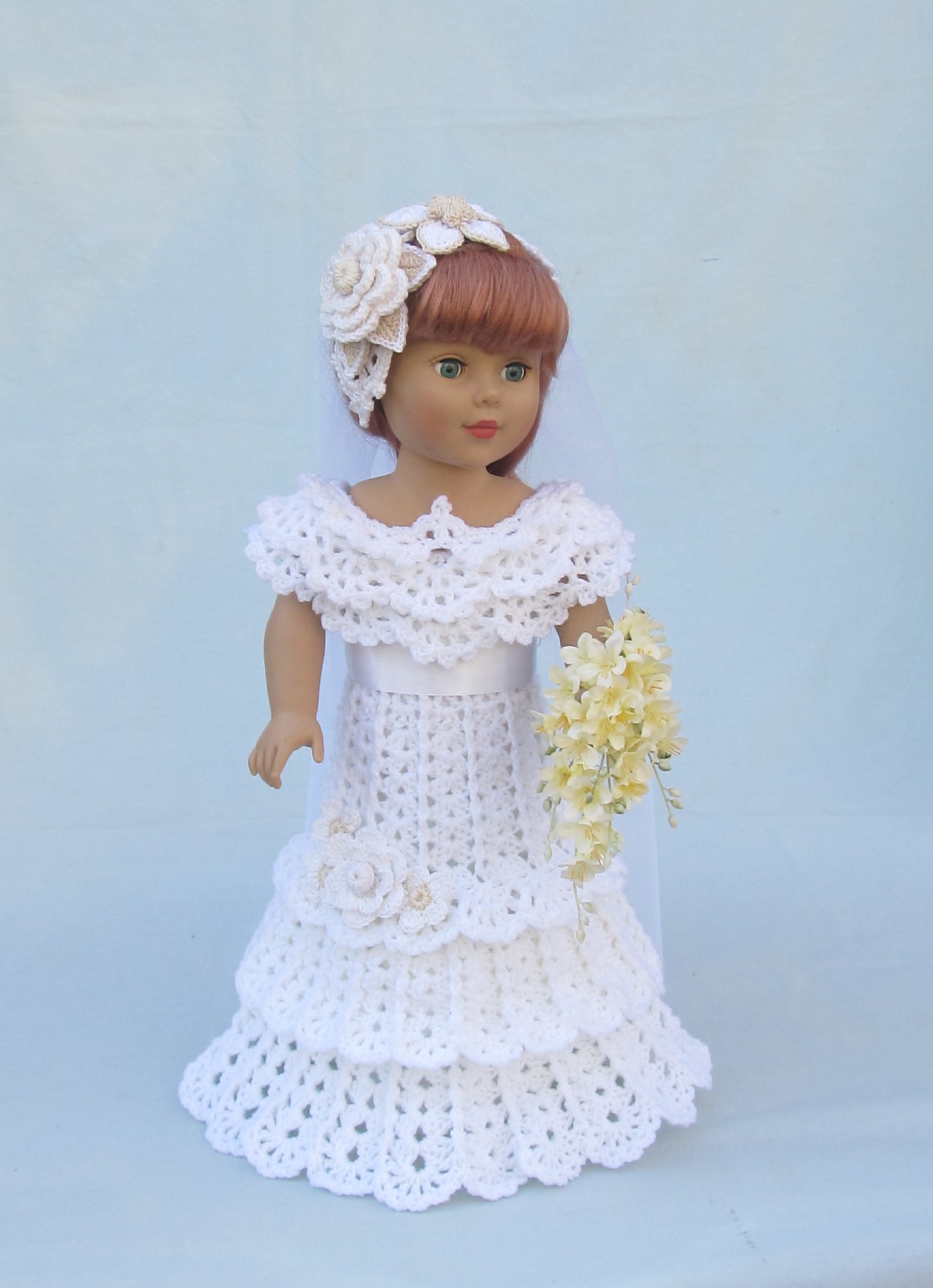 Crochet doll Dress pattern, Bridal Party PDF - Annie Potter's Yarn Basket