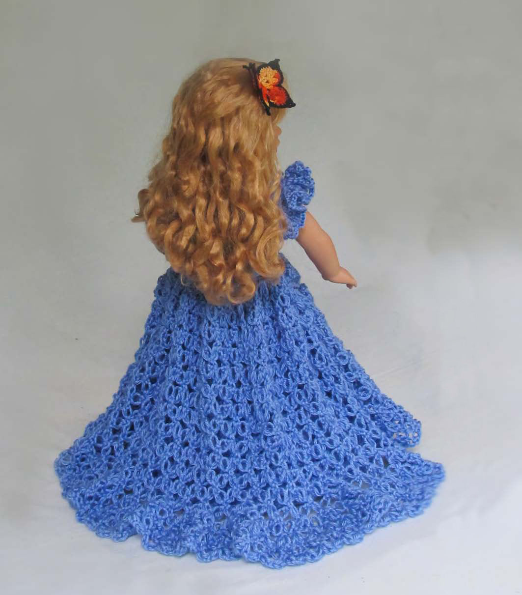"A Cinderella Dream" 18 Inch doll dress Crochet Pattern PDF - Annie Potter's Yarn Basket