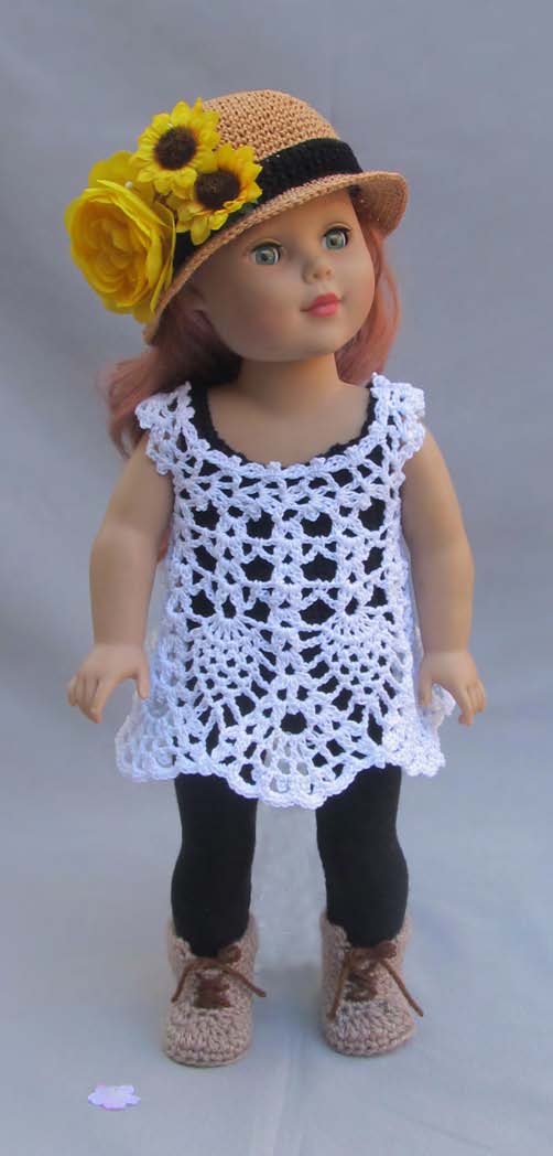 "Leggings & Lace" Crochet doll clothes pattern PDF - Annie Potter's Yarn Basket