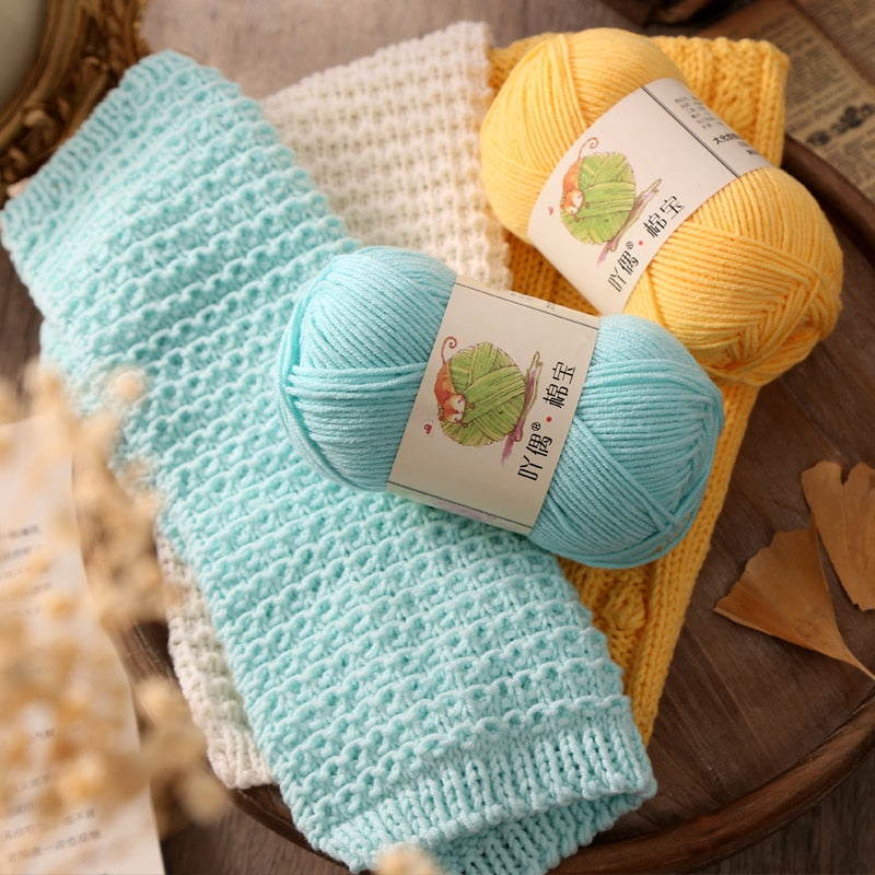 5 piece Super Soft Cotton Blend Baby Yarn - Annie Potter's Yarn Basket