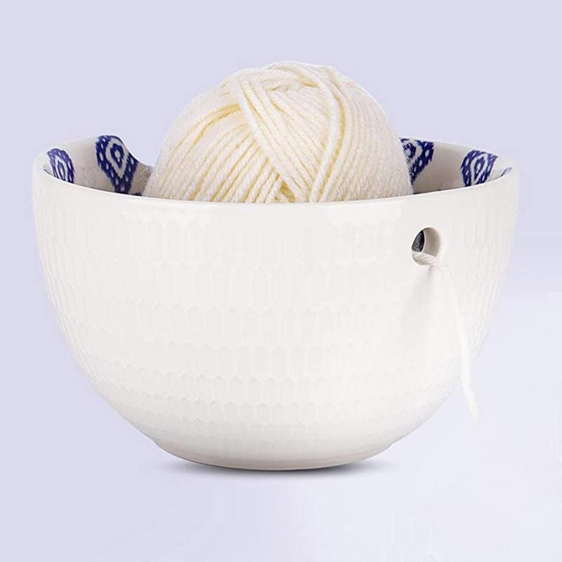 Ceramic Yarn Ball Holder - Annie Potter's Yarn Basket